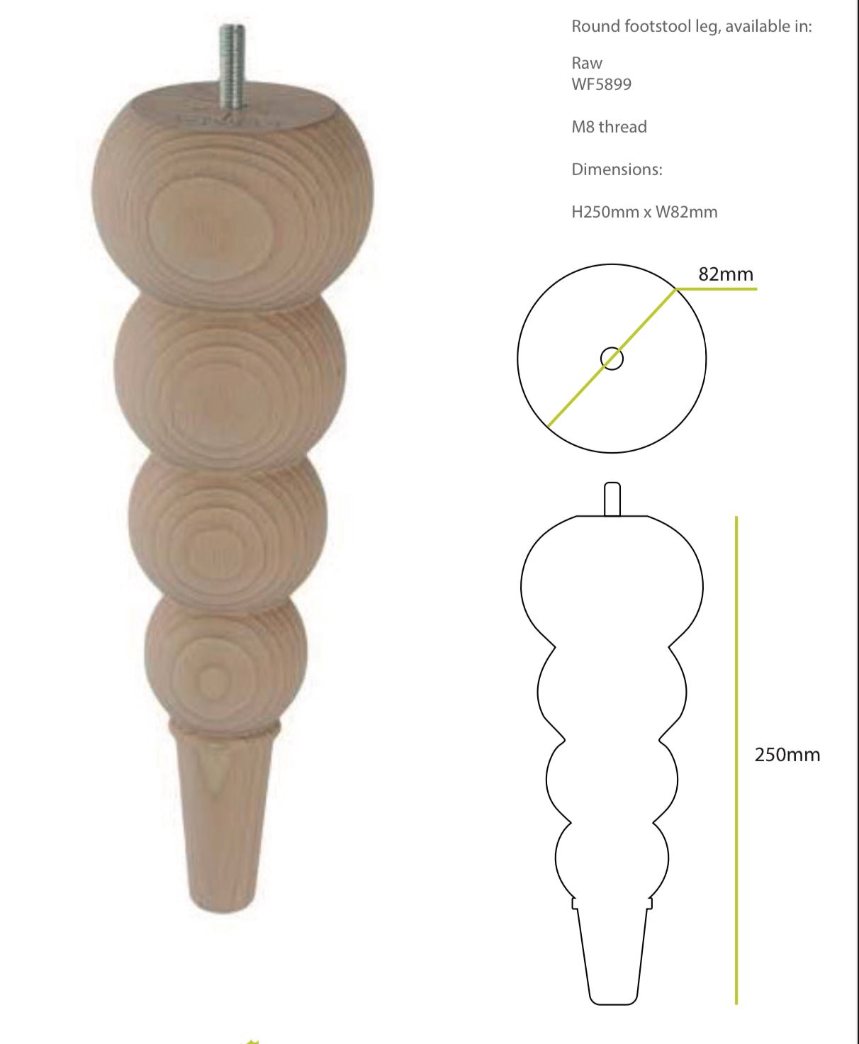 Round footstool leg - ISTOOLS