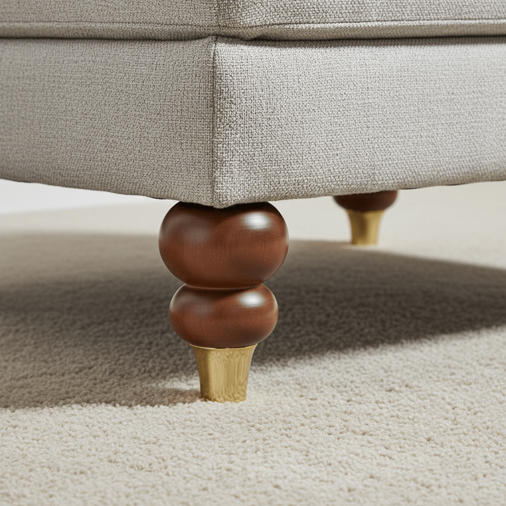 Round Wooden Bun Foot with Brass Cap - ISTOOLS