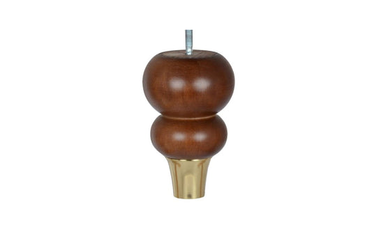 Round Wooden Bun Foot with Brass Cap - ISTOOLS