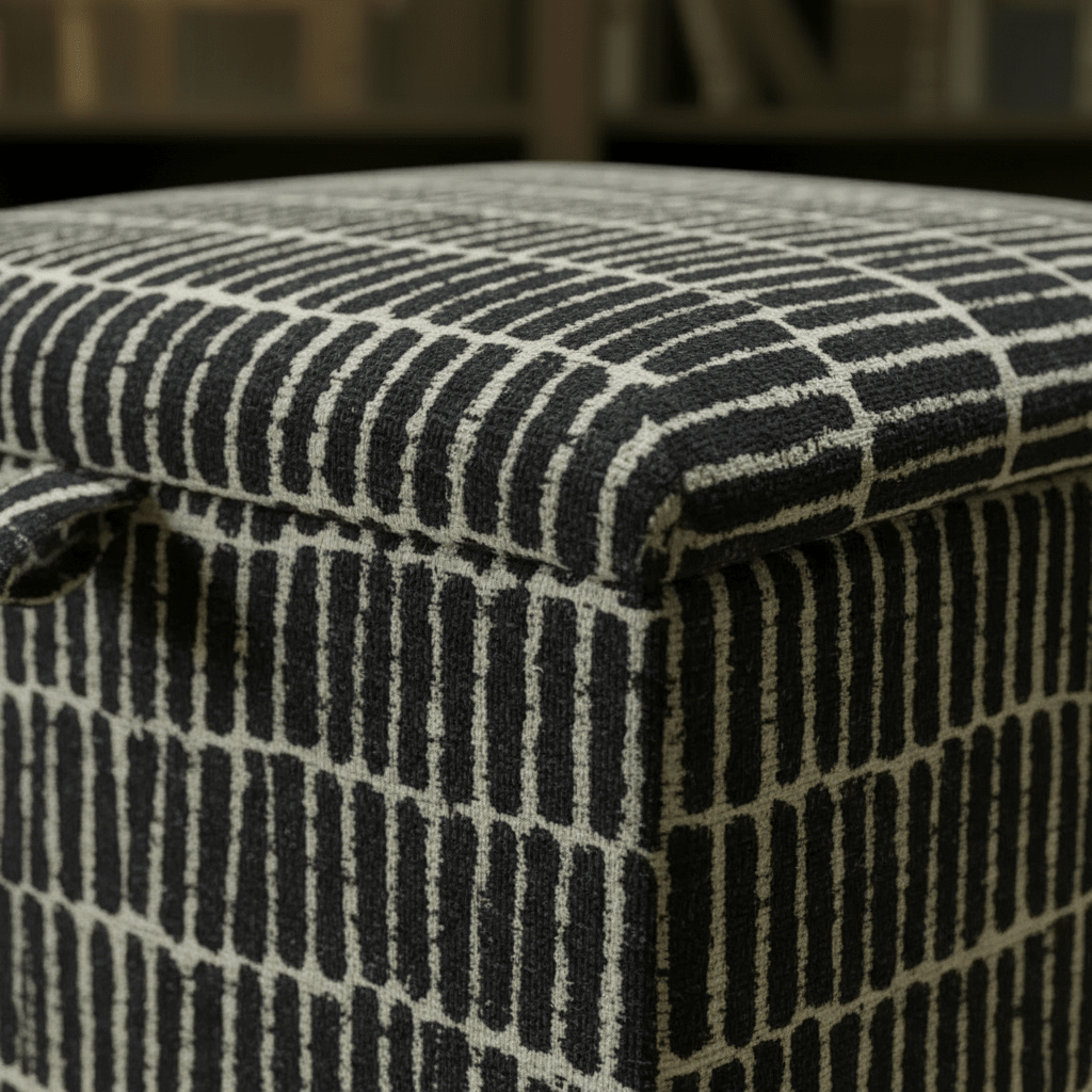 Scion - Hikari Fabric Midnight Small Storage Ottoman – Multi - Purpose Coffee Table & Footstool - ISTOOLS