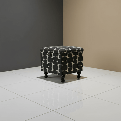 Scion – Lohko Fabric Liquorice Hemp Small Storage Ottoman – Multi - Purpose Coffee Table Footstool - ISTOOLS