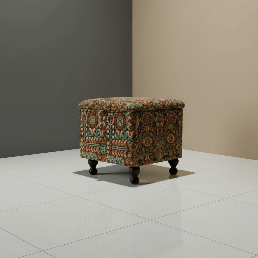 Seasonal Refresh Accent Ottoman – Bright & Bold Designer Storage Footstool for Modern Living - ISTOOLS