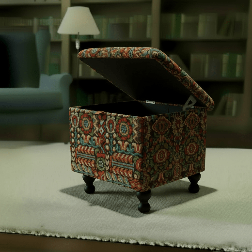 Seasonal Refresh Accent Ottoman – Bright & Bold Designer Storage Footstool for Modern Living - ISTOOLS