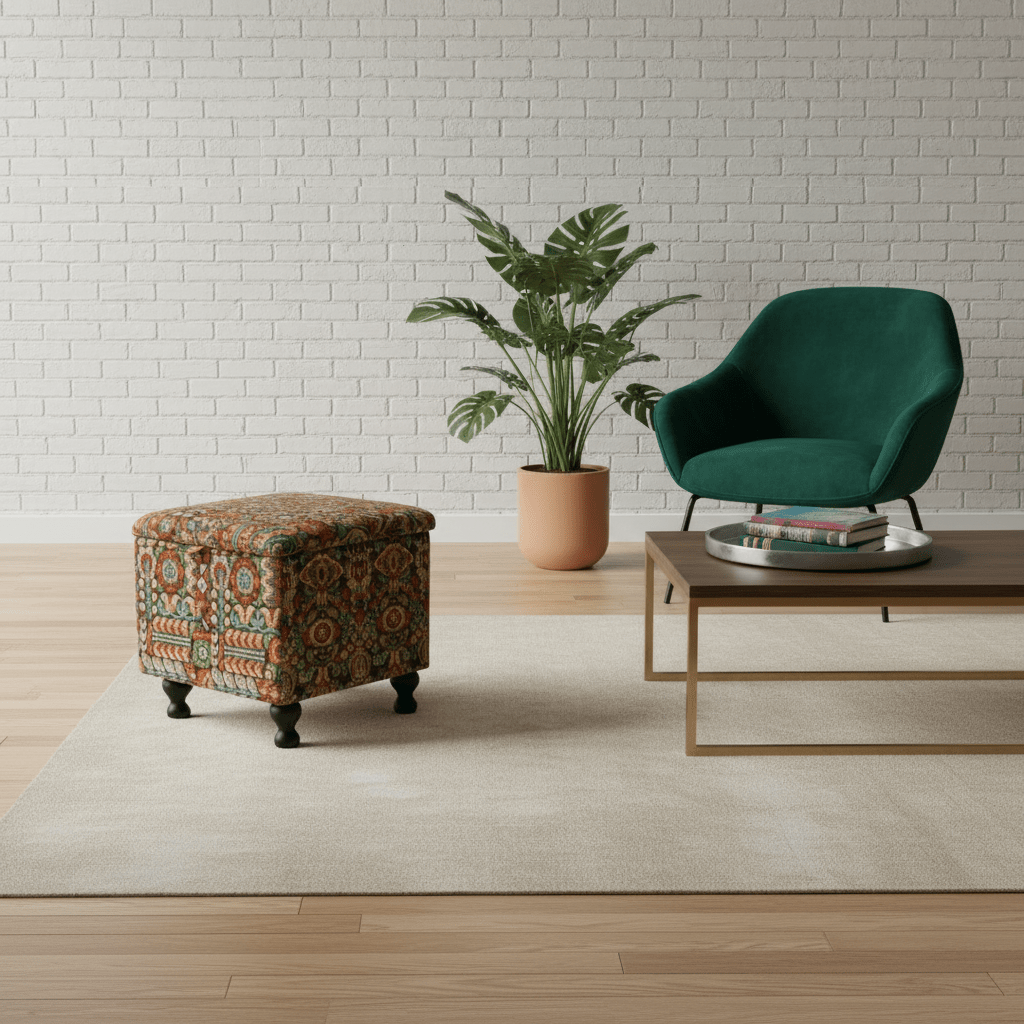 Seasonal Refresh Accent Ottoman – Bright & Bold Designer Storage Footstool for Modern Living - ISTOOLS