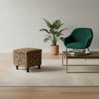 Seasonal Refresh Accent Ottoman – Bright & Bold Designer Storage Footstool for Modern Living - ISTOOLS