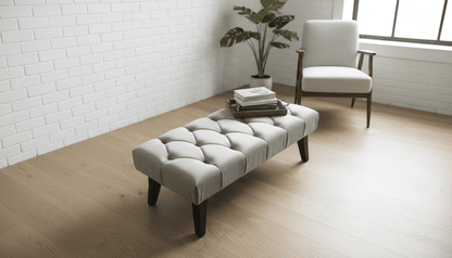 Silver Chesterfield Velvet Storage Ottoman – British Handmade Luxury Footstool Pouffe - ISTOOLS