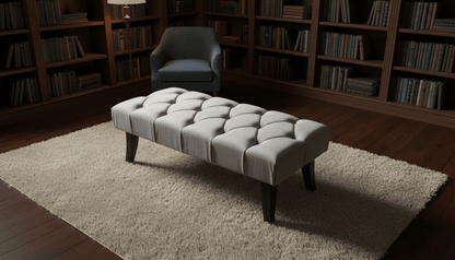 Silver Chesterfield Velvet Storage Ottoman – British Handmade Luxury Footstool Pouffe - ISTOOLS