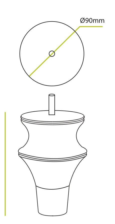 Silver cup feet black wood - ISTOOLS