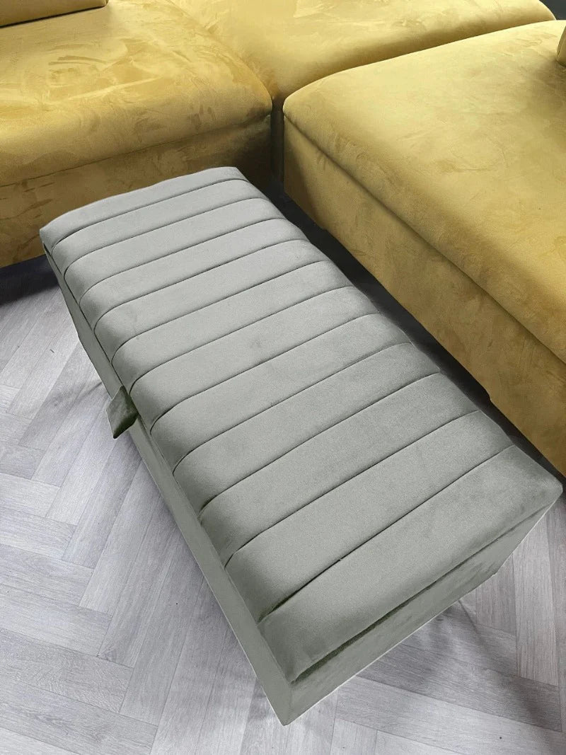 Silver Grey Coffee Table Storage Bench | Ottoman Bench | Pouffe Footstool - ISTOOLS