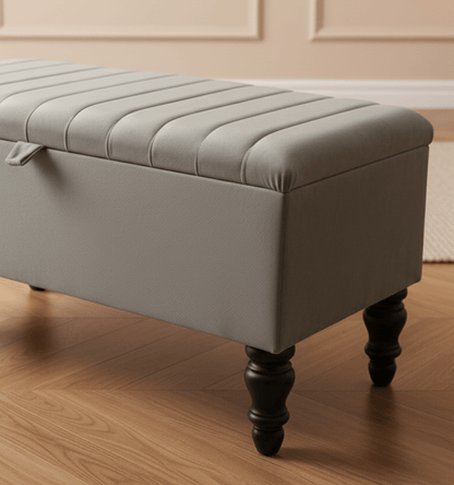 Silver Grey Coffee Table Storage Bench | Ottoman Bench | Pouffe Footstool - ISTOOLS