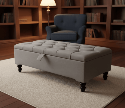 velvet storage ottoman bench with hidden storage UK - ISTOOLS