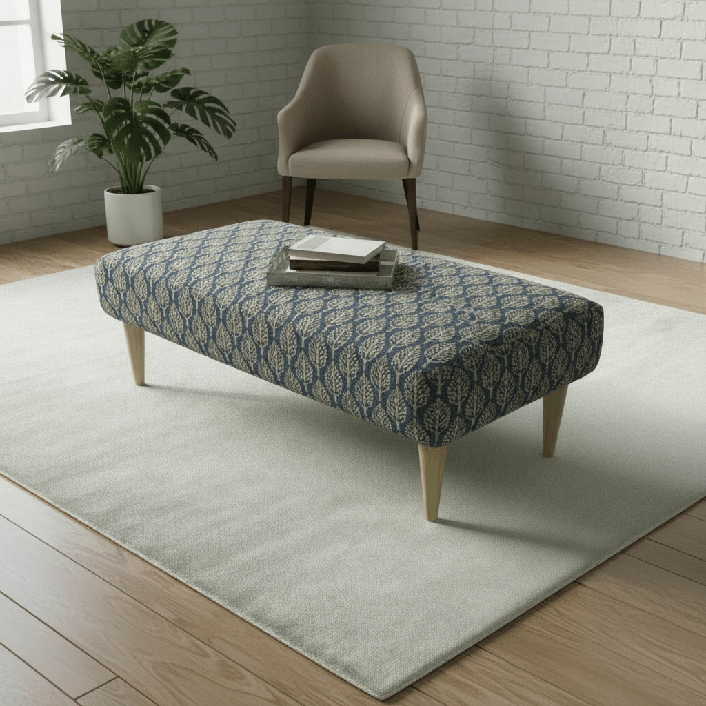 Sleek Profile Upholstered Bench – Artistic Footstool for Living Room & Bedroom - ISTOOLS