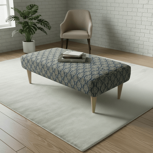 Sleek Profile Upholstered Bench – Artistic Footstool for Living Room & Bedroom - ISTOOLS