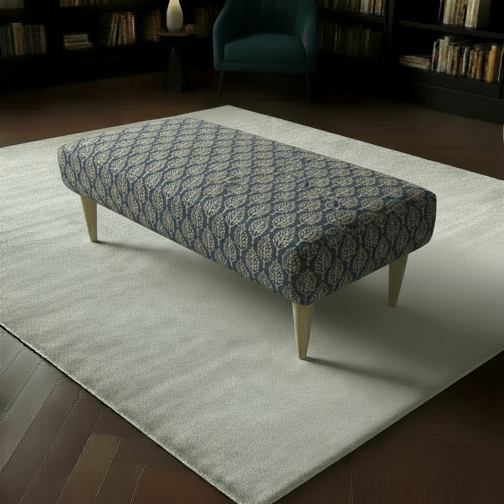 Sleek Profile Upholstered Bench – Artistic Footstool for Living Room & Bedroom - ISTOOLS