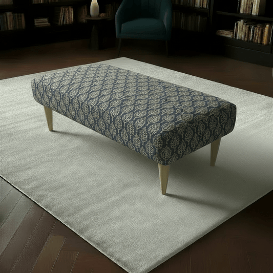 Sleek Profile Upholstered Bench – Artistic Footstool for Living Room & Bedroom - ISTOOLS