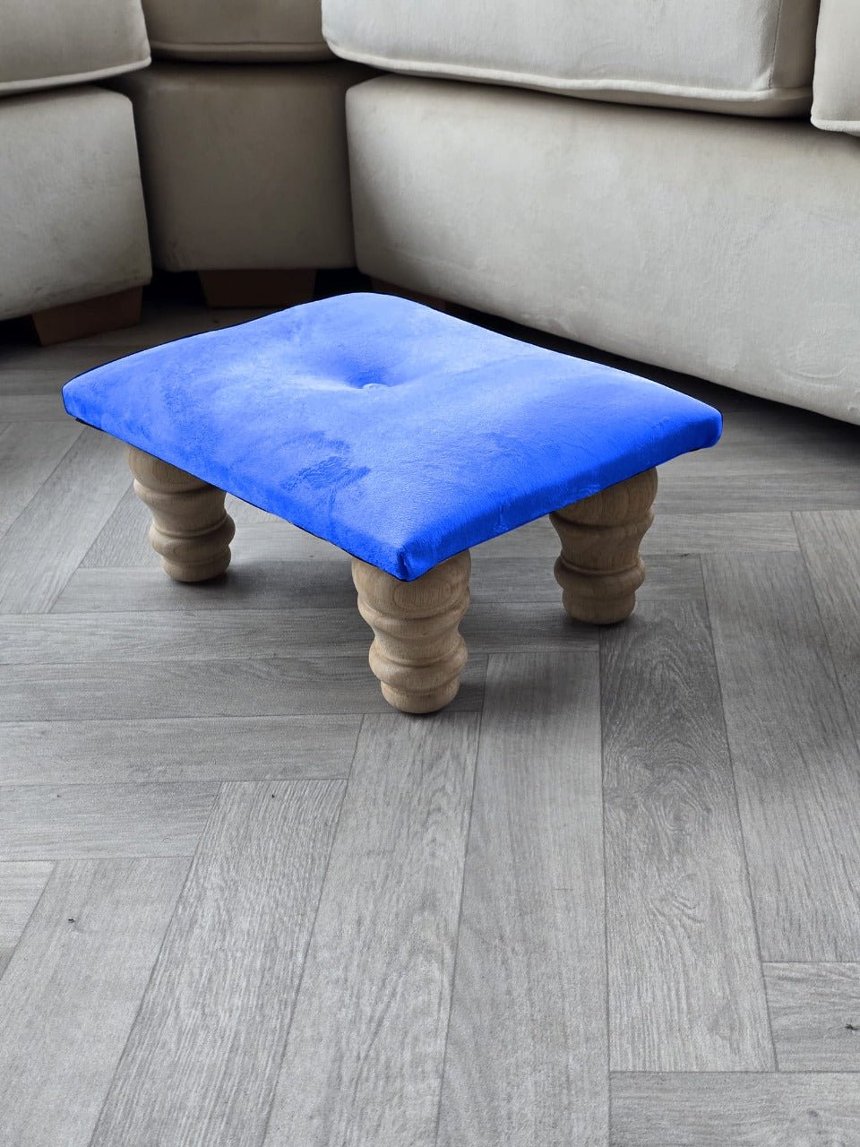 Small blue footrest pouffe - ISTOOLS