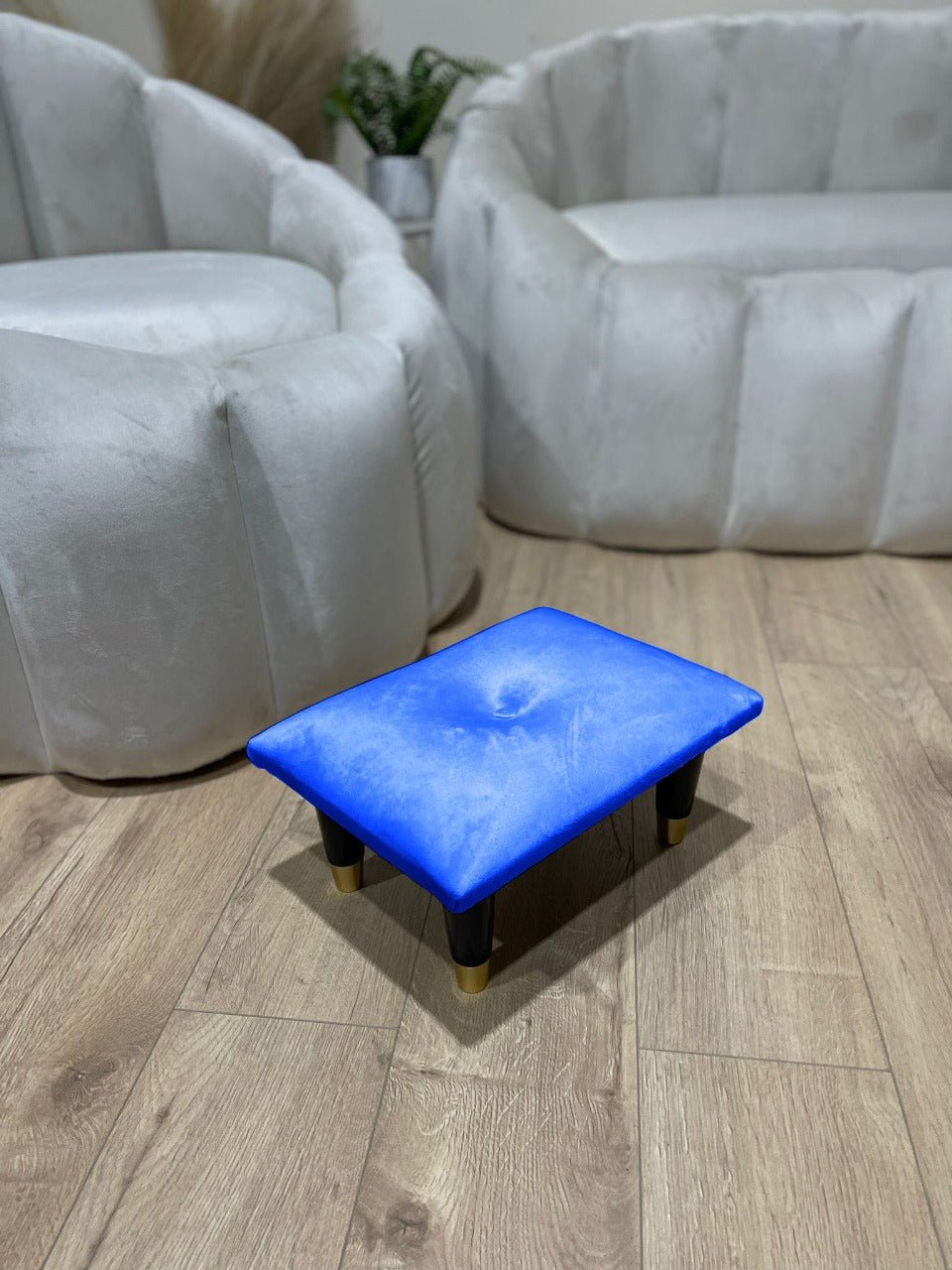 Small blue footrest pouffe - ISTOOLS