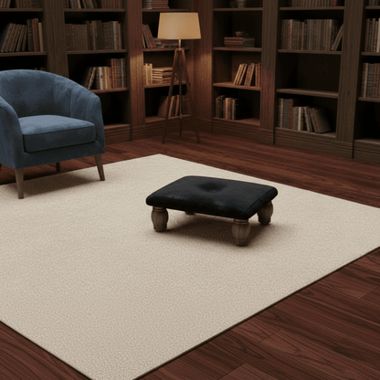 Small Creamy White Footrest Pouffe – Handmade Velvet Ottoman UK - ISTOOLS