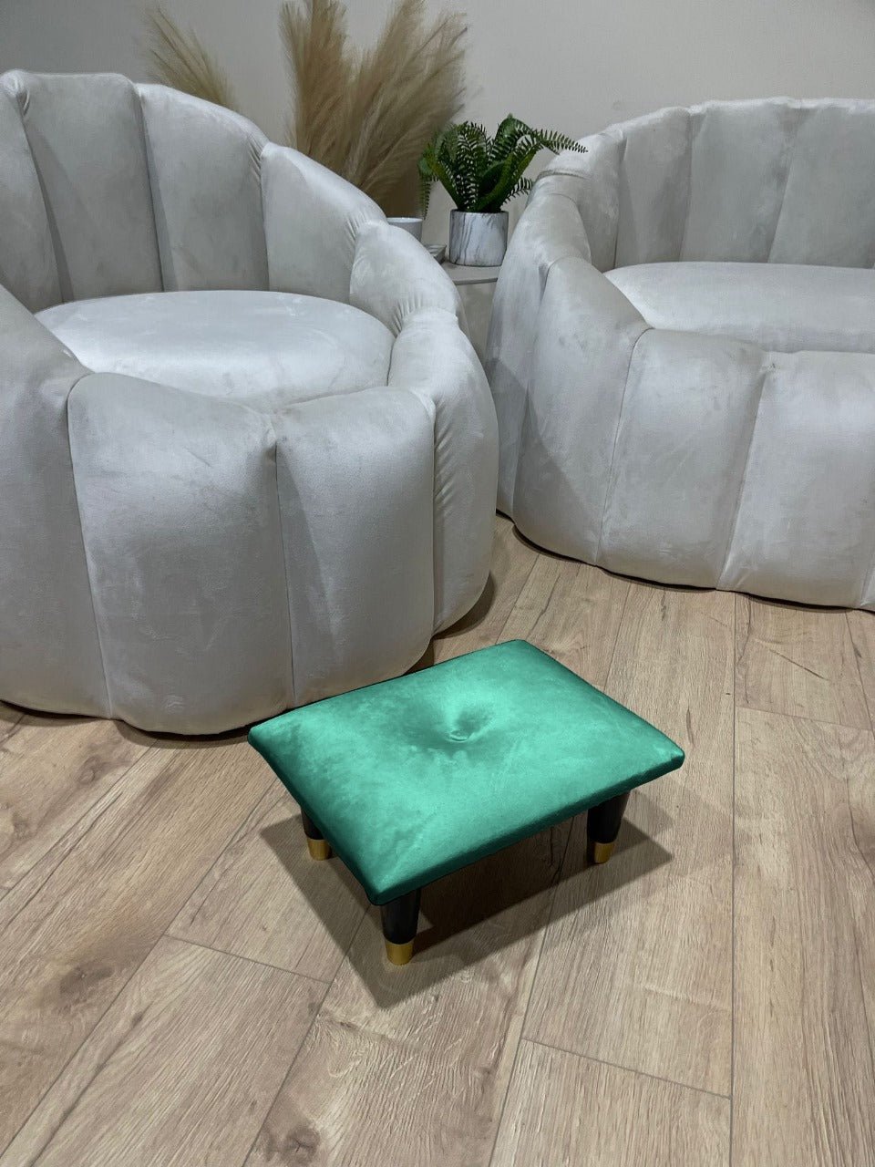 Small green footrest pouffe - ISTOOLS