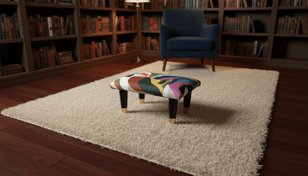 Small Multi - Colour Footrest Pouffe – Handmade Velvet Footstool UK - ISTOOLS