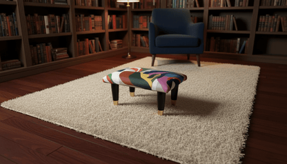 Small Multi - Colour Footrest Pouffe – Handmade Velvet Footstool UK - ISTOOLS