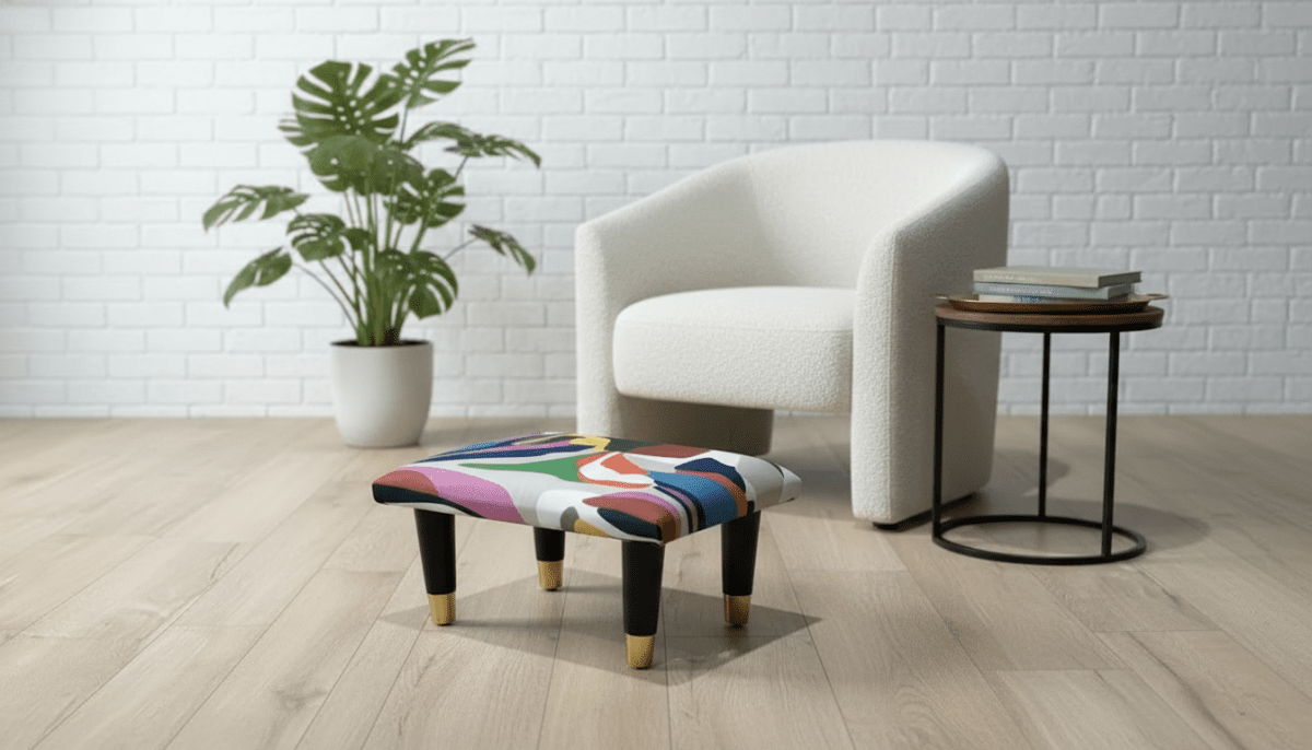 Small Multi - Colour Footrest Pouffe – Handmade Velvet Footstool UK - ISTOOLS