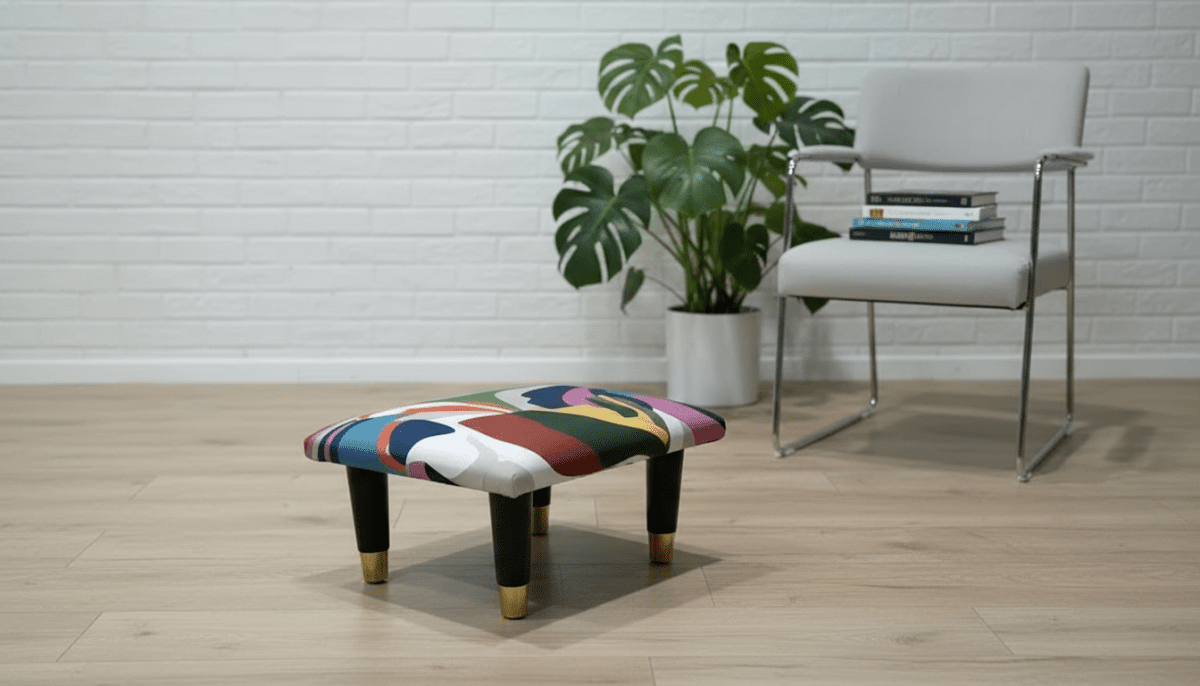 Small Multi - Colour Footrest Pouffe – Handmade Velvet Footstool UK - ISTOOLS