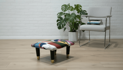 Small Multi - Colour Footrest Pouffe – Handmade Velvet Footstool UK - ISTOOLS