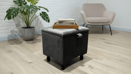 Small Plain Lid Storage Box – Dark Grey | Stackable Plastic Storage for Home & Office UK - ISTOOLS