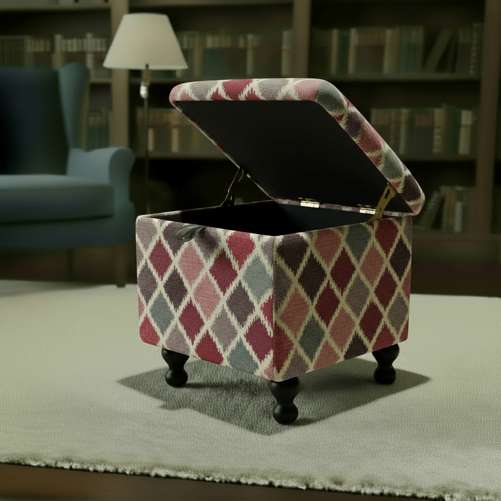Small Storage Ottoman – Multi - Purpose Coffee Table & Footstool - ISTOOLS