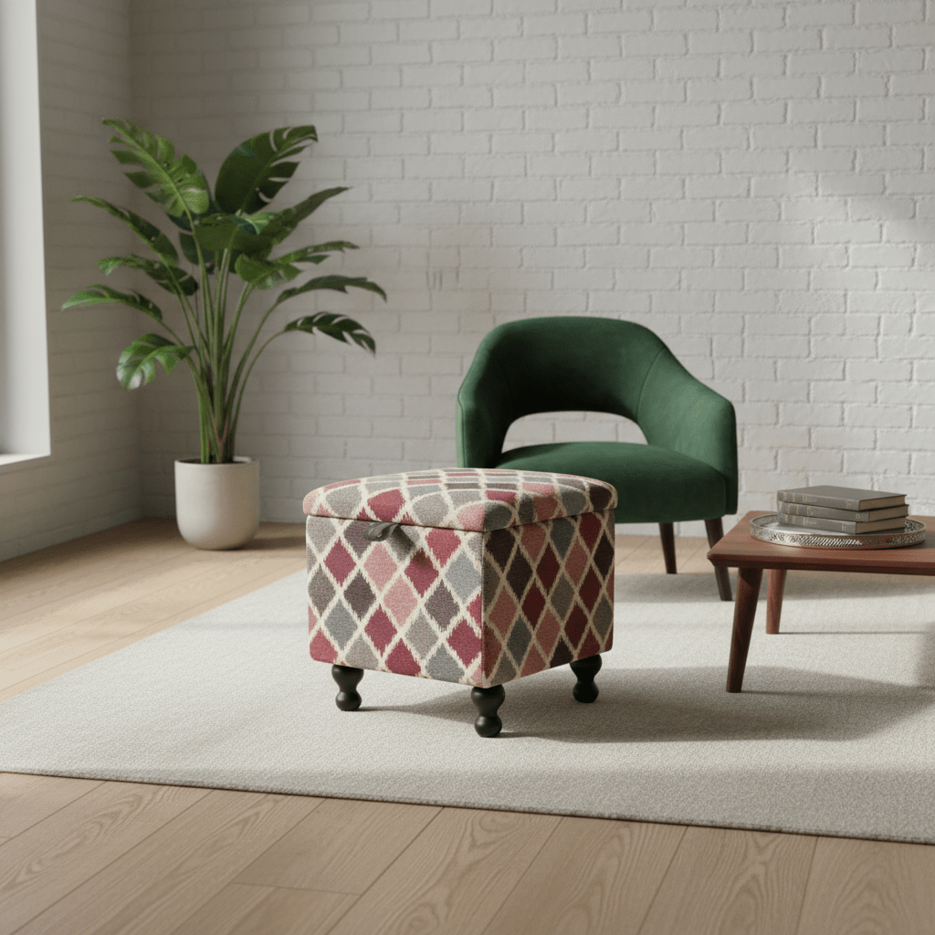 Small Storage Ottoman – Multi - Purpose Coffee Table & Footstool - ISTOOLS