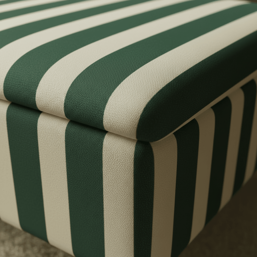 Soft Top Bedroom Ottoman Bench with Storage – Designer Pattern, UK Handcrafted - ISTOOLS