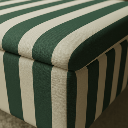 Soft Top Bedroom Ottoman Bench with Storage – Designer Pattern, UK Handcrafted - ISTOOLS