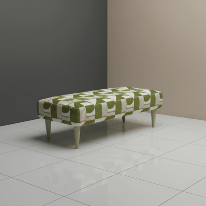 Solid Base Fabric Footstool – UK Made Designer Bench for Living Room & Lounge - ISTOOLS