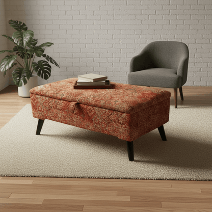 Spacious Upholstered Blanket Box for Bedroom Organisation | Handmade Storage Ottoman Bench UK | istools - ISTOOLS