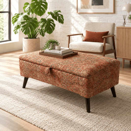 Spacious Upholstered Blanket Box for Bedroom Organisation | Handmade Storage Ottoman Bench UK | istools - ISTOOLS