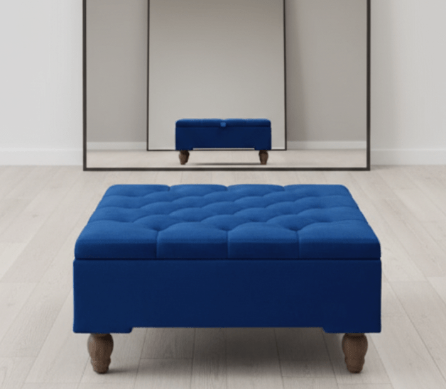 Square chesterfield buttoned Storage coffee table bench - ISTOOLS