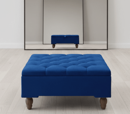 Square chesterfield buttoned Storage coffee table bench - ISTOOLS