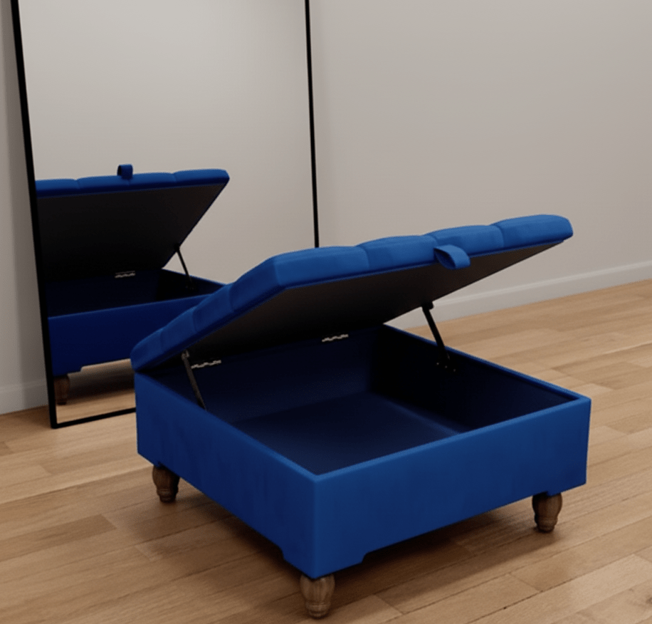 Square chesterfield buttoned Storage coffee table bench - ISTOOLS