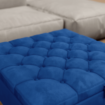 Square chesterfield buttoned Storage coffee table bench - ISTOOLS