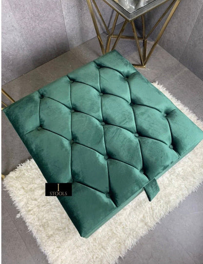 Square chesterfield buttoned Storage coffee table bench - ISTOOLS