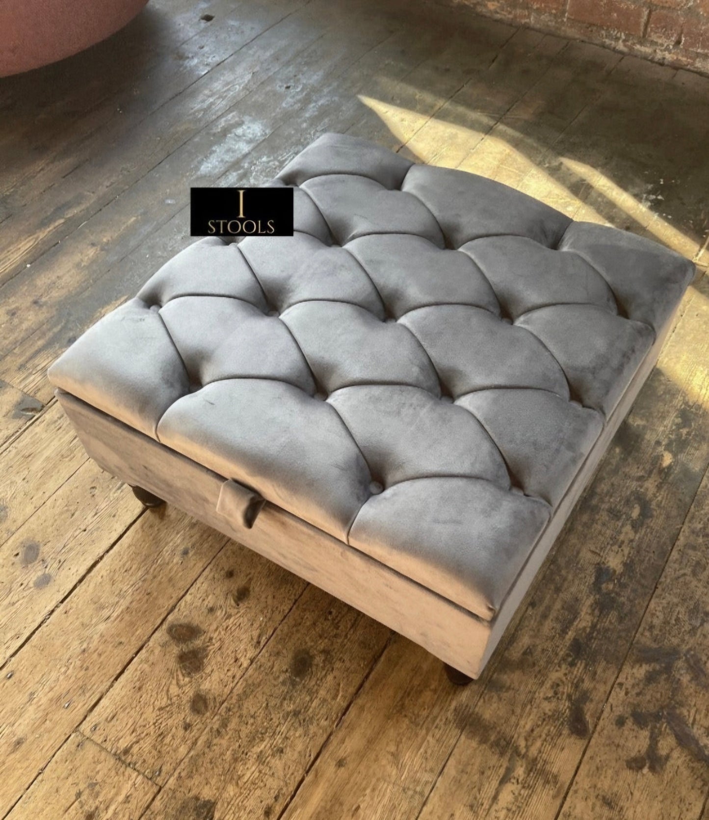 Square chesterfield buttoned Storage coffee table bench - ISTOOLS