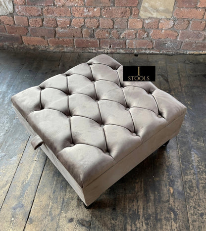 Square chesterfield buttoned Storage coffee table bench - ISTOOLS