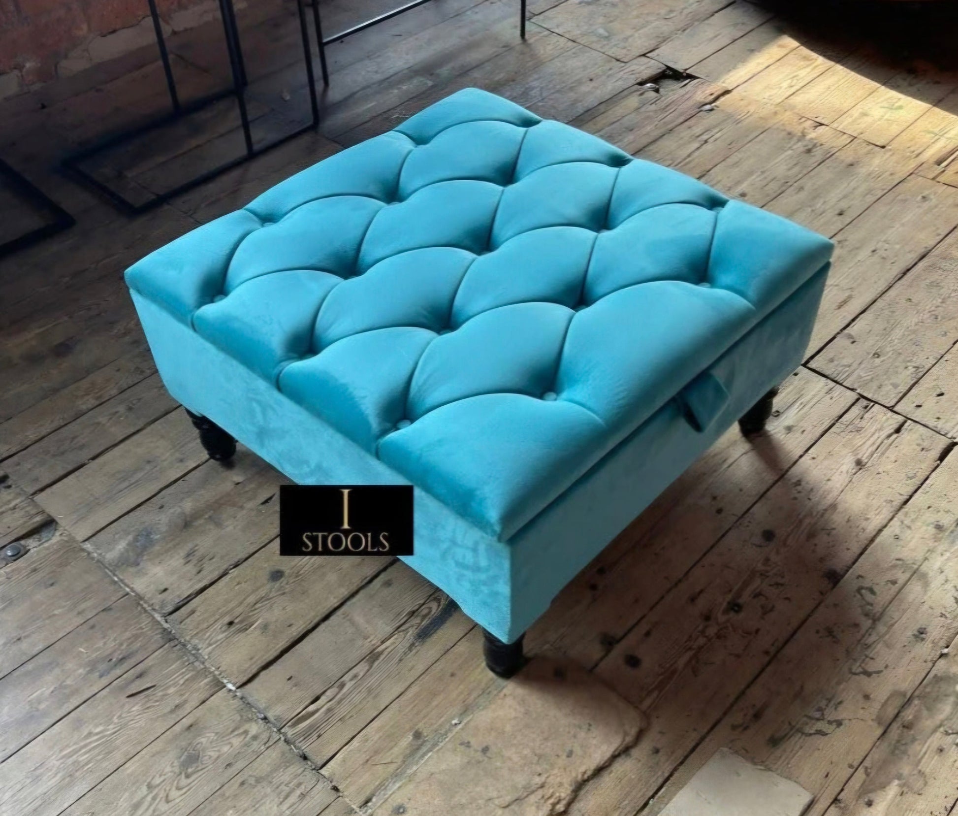 Square chesterfield buttoned Storage coffee table bench - ISTOOLS