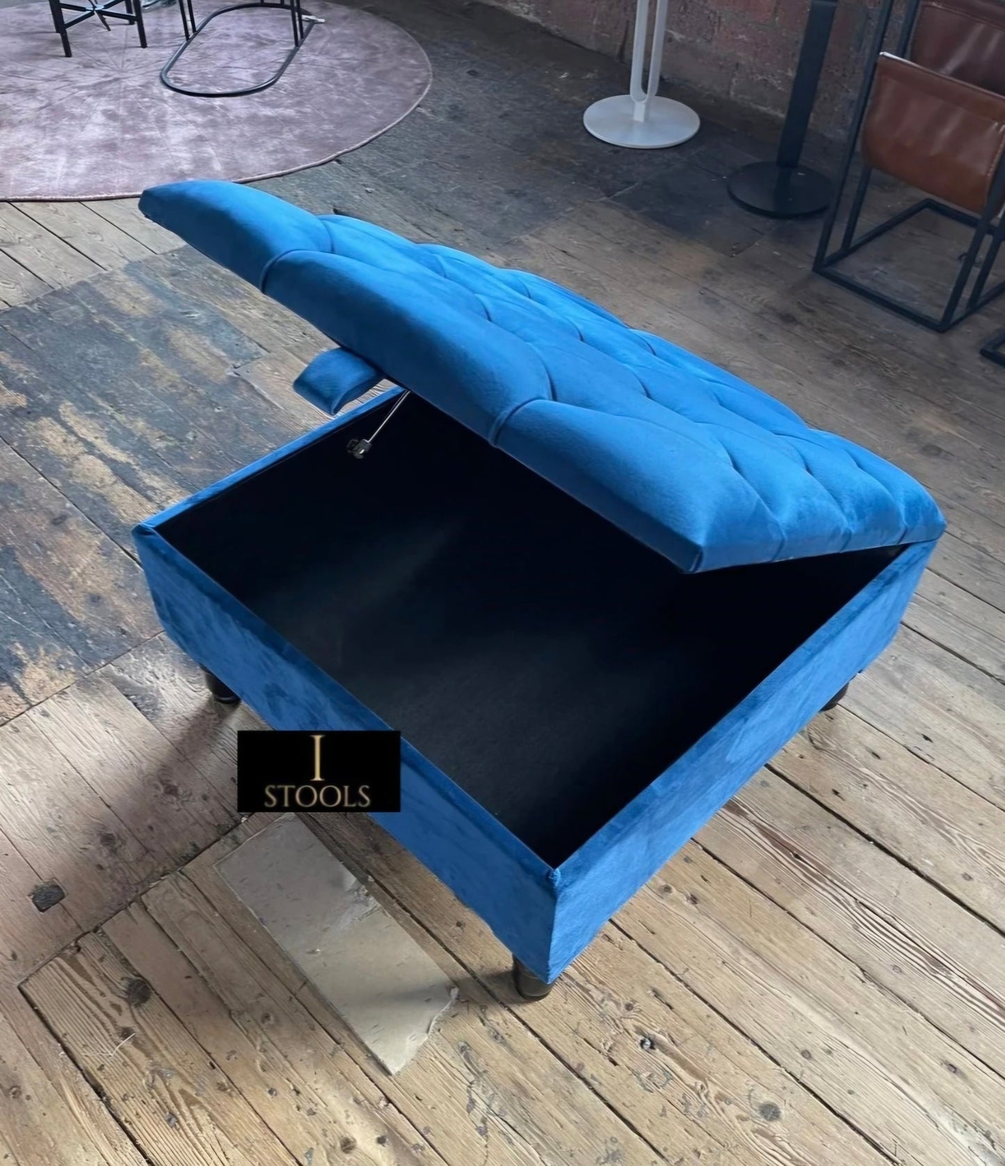 Square chesterfield buttoned Storage coffee table bench - ISTOOLS