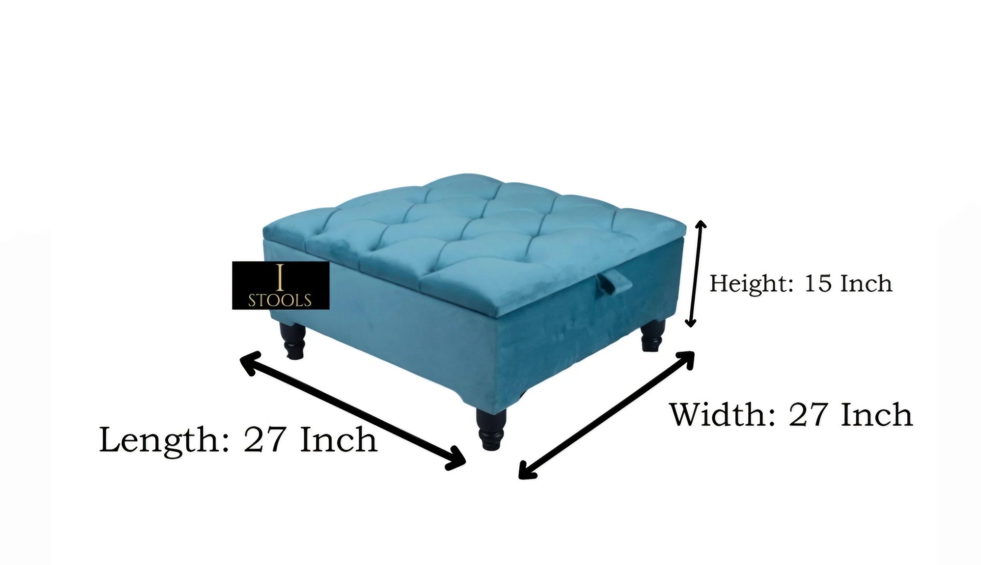 Square chesterfield buttoned Storage coffee table bench - ISTOOLS