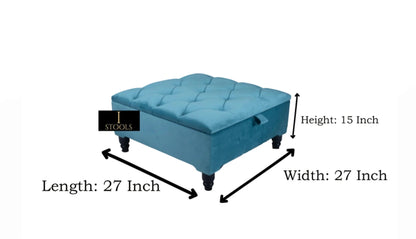 Square chesterfield buttoned Storage coffee table bench - ISTOOLS