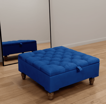 Square chesterfield buttoned Storage coffee table bench - ISTOOLS