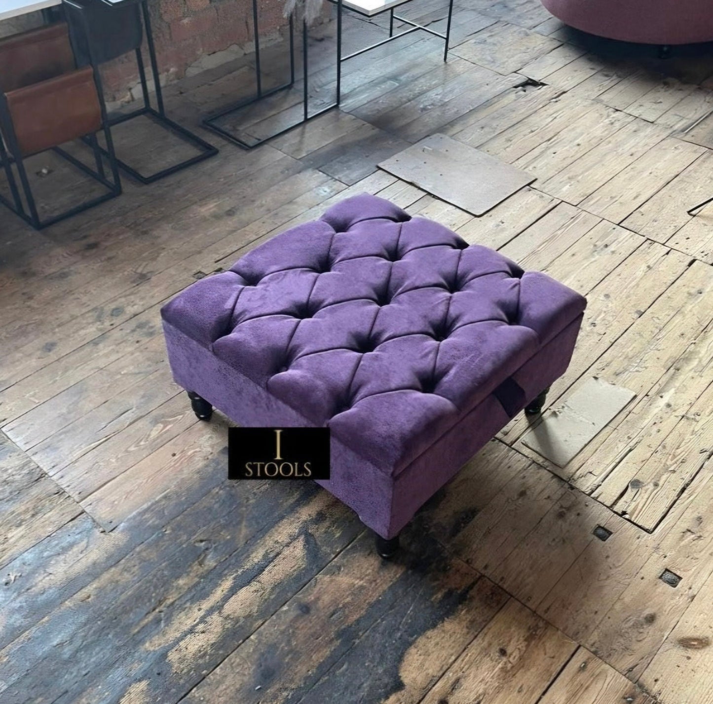 Square chesterfield buttoned Storage coffee table bench - ISTOOLS