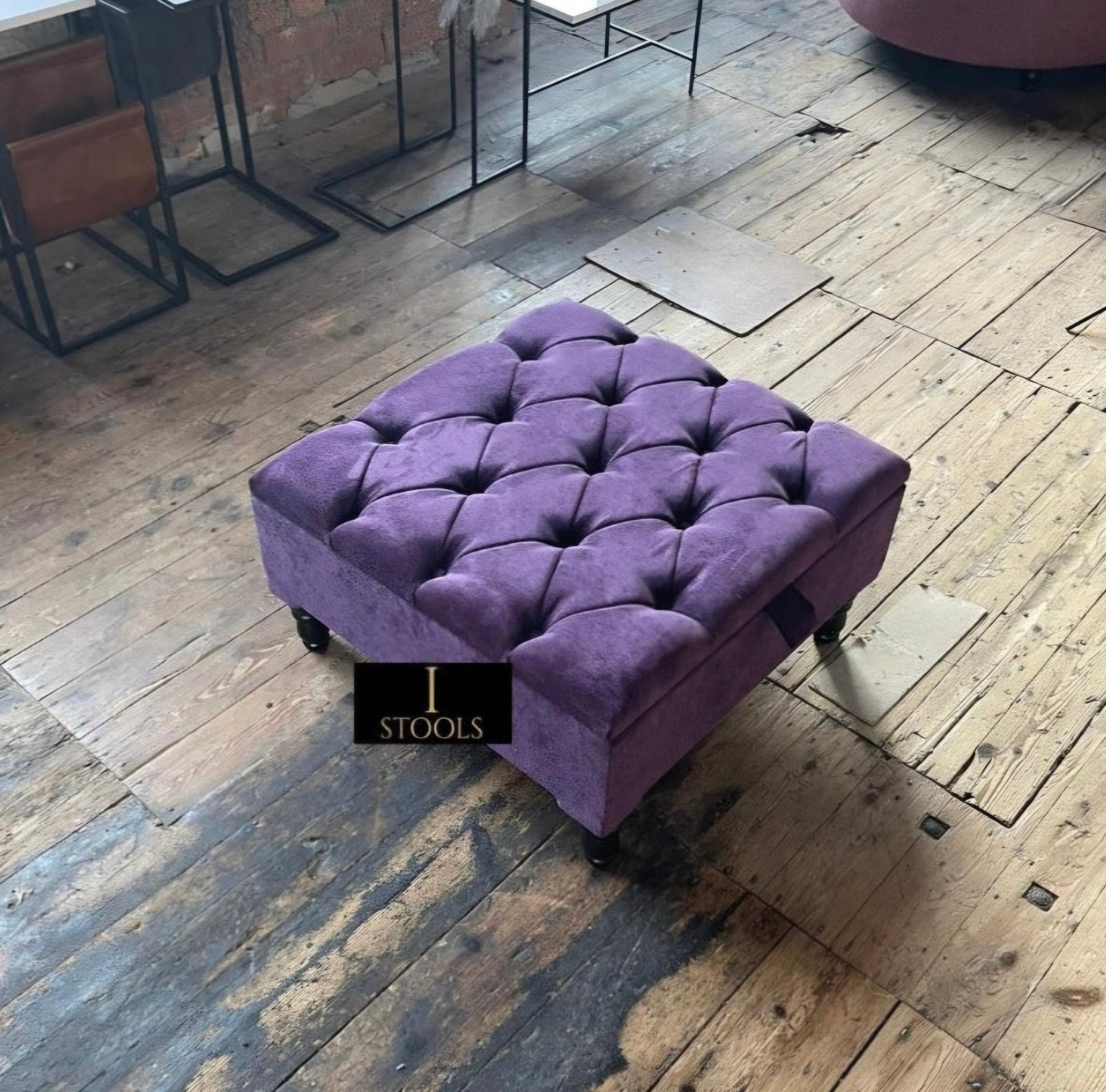 Square chesterfield buttoned Storage coffee table bench - ISTOOLS